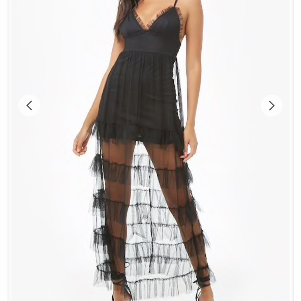 Forever 21 Sheer Tiered Maxi Dress
